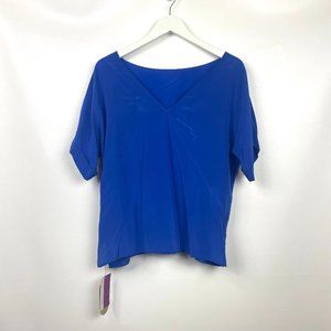 VTG 80s Women's Royal Blue Silk Liz Claiborne Top